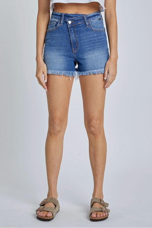 High Rise Mom Short with Re-Position CF Closure