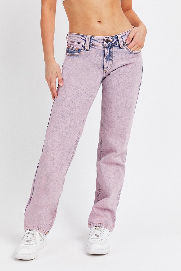 The 90's Relaxed Acid Pink Tint Straight Jean 