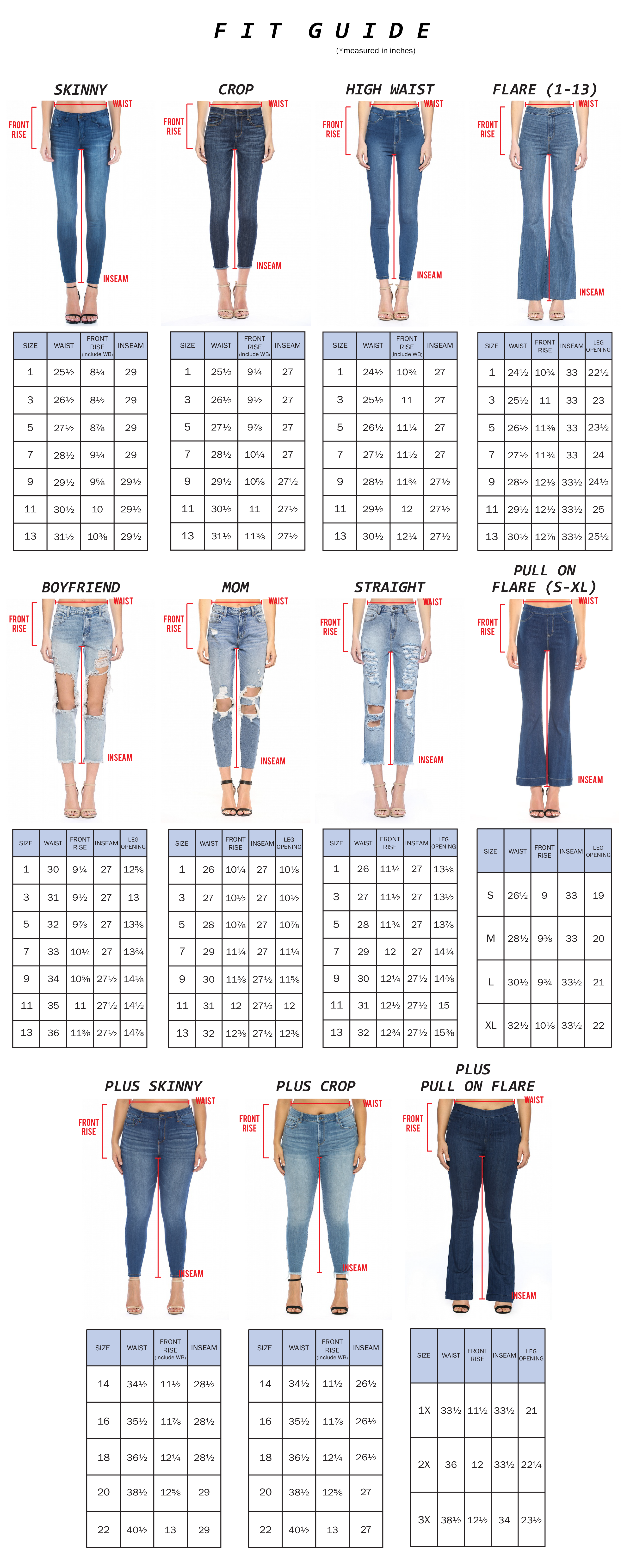 us 8 size chart